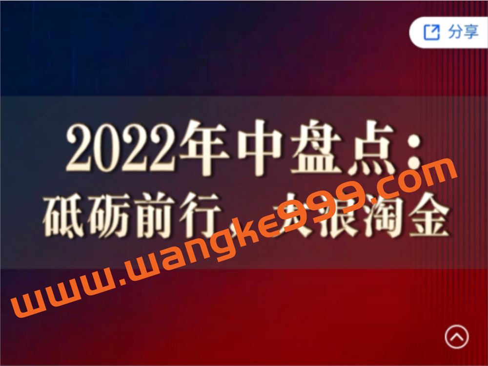 徐远·2022年中盘点：砥砺前行，大浪淘金（2022-08-04直播）
