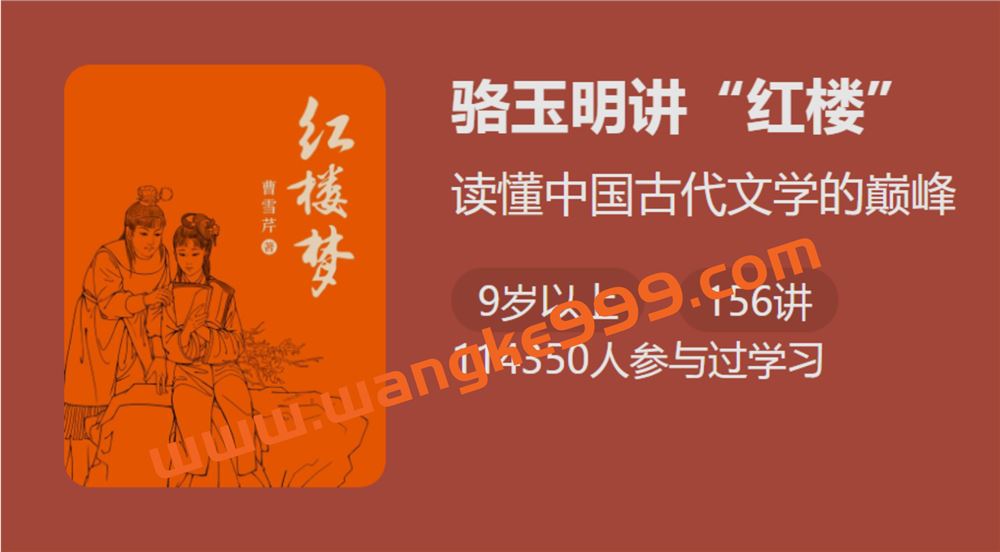 骆玉明讲“红楼”：读懂中国古代文学的巅峰